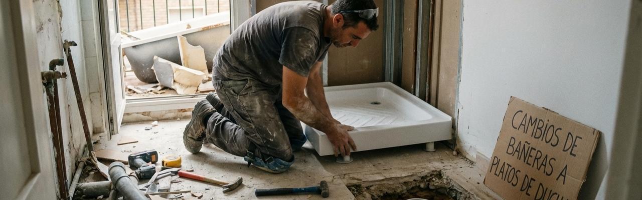 Cambios de bañeras a platos de ducha en Vallecas