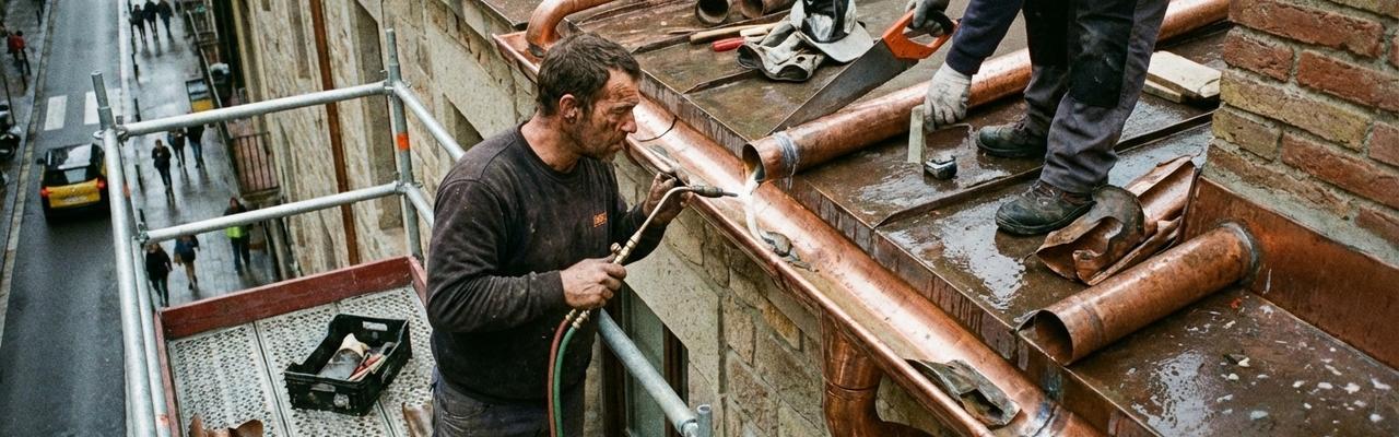 Montaje y reparación de bajantes y canalones en Vallecas